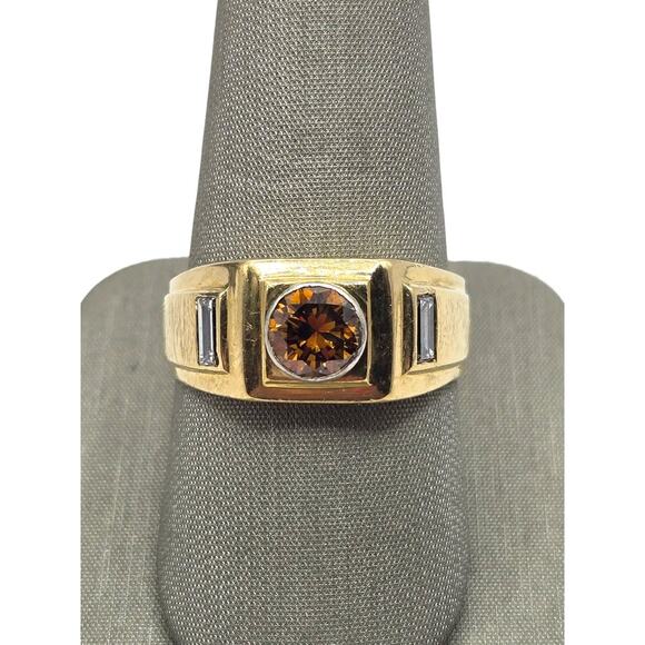 18K Yellow Gold .97ct Fancy Deep Orange Diamond Ring GIA *See report* (1749) - Picture 1 of 9